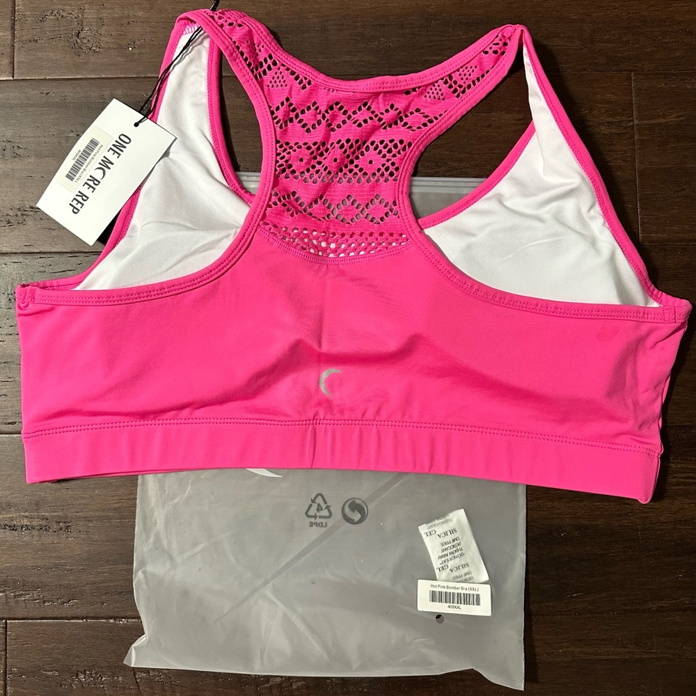 NWT Zyia Hot a pink Bomber Bra XXL